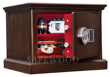 Сейф с отделкой деревом Safewood 35EL Flock Chrome